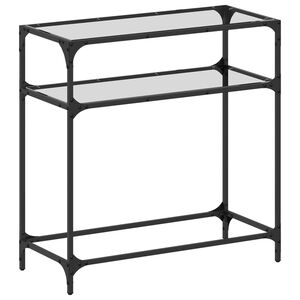 vidaXL Konsollbord med gjennomsiktig glassplate 80x35x81 cm st&aring;l
