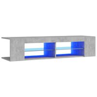 vidaXL TV-benk med LED-lys betonggrå 135x39x30 cm