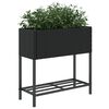vidaXL Plantekasser med hylle 2 stk svart 70x28x70 cm polyrotting