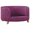 vidaXL Hundesofa burgunder 69x69x36 cm plysj