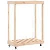 vidaXL Vedstativ med hjul 76,5x40x108 cm heltre furu