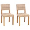 vidaXL Spisestuestol 2 pcs Naturlig 46 x 55 x 84 cm Kubu Rattan