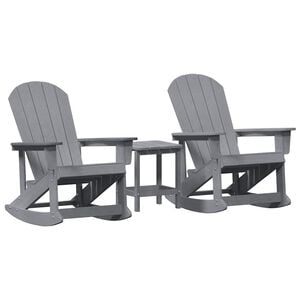 vidaXL Hage lounge sett 3 pcs Lysegr&aring; HDPE