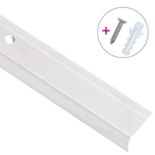 vidaXL Trappeneser L-form 5 stk aluminium 90 cm s&oslash;lv