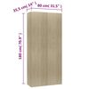 vidaXL Skoskap sonoma eik 80x35,5x180 cm konstruert tre
