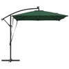 vidaXL Kantilever bananparasol gr&oslash;nn 249 x 249 x 250 cm