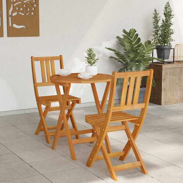 vidaXL Bistrosett 3 pcs Olje naturlig Solid akasietre