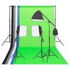 vidaXL Fotostudiosett med bakgrunner og reflektor