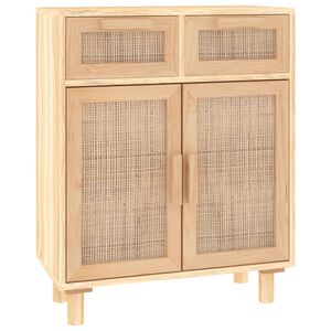 vidaXL Skjenk brun 60x30x75 cm heltre furu og naturrotting