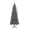 vidaXL Kunstig juletre med 300 LED gr&oslash;nn 210 cm PVC og plast og st&aring;l