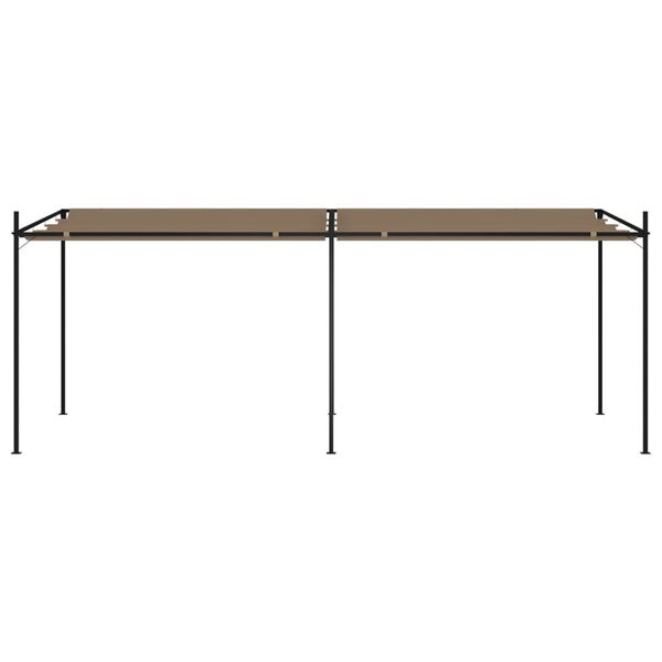 vidaXL Paviljong med uttrekkbart tak 600x300x233 cm gråbrun