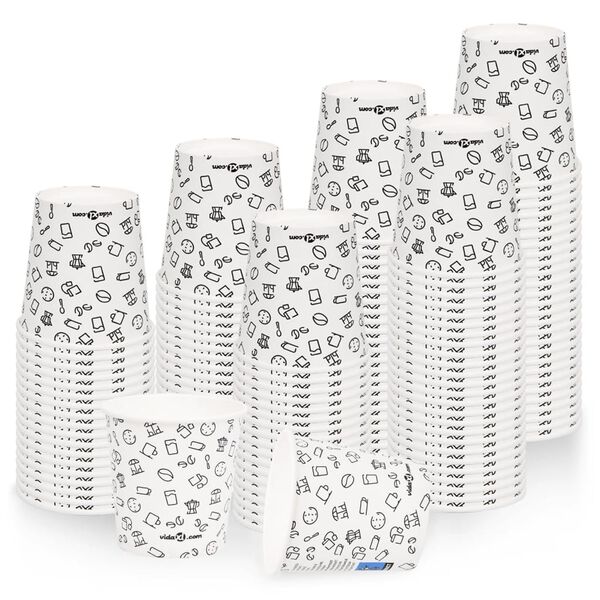 vidaXL Kaffepapirkopper 120 ml 100 stk hvit og svart