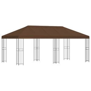 vidaXL Hage Gazebo 6 x 3 m Brun Polyester og st&aring;l 190 gsm