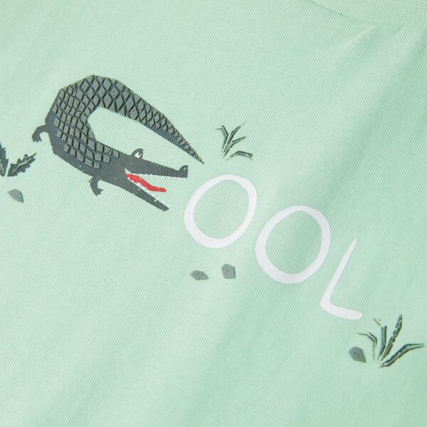 T-skjorte for barn med korte ermer lysegr&oslash;nn 128