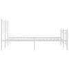 vidaXL Sengeramme i metall med hode- og fotgavl hvit 135x190 cm