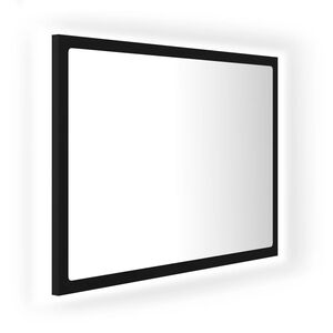vidaXL LED-badespeil svart 60x8,5x37 cm akryl