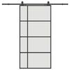 vidaXL Skyved&oslash;r med monteringssett svart 102,5x205 cm ESG-glass