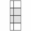 vidaXL Skyvedør svart 76x205 cm herdet glass og aluminium