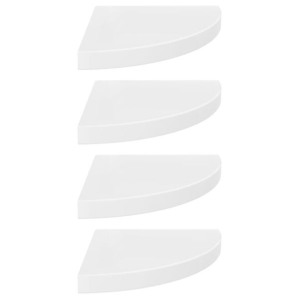 vidaXL Flytende vegghyller 4 stk h&oslash;yglans hvit 35x35x3,8 cm MDF
