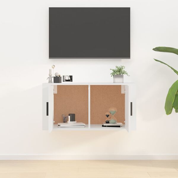 vidaXL Vegghengt TV-benk hvit 80x34,5x40 cm