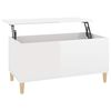 vidaXL Salongbord h&oslash;yglans hvit 90x44,5x45 cm konstruert tre