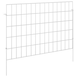 vidaXL Hagefence med spyd 24 stk. 75 x 50 cm Galvanisert st&aring;l S&oslash;lv