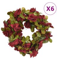 vidaXL Kunstige blomsterkranser 6 stk vinrød 250 cm