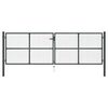 vidaXL Hageport av netting galvanisert stål 400x125 cm grå
