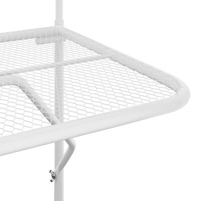 vidaXL Balkongbord hvit 60x40 cm stål