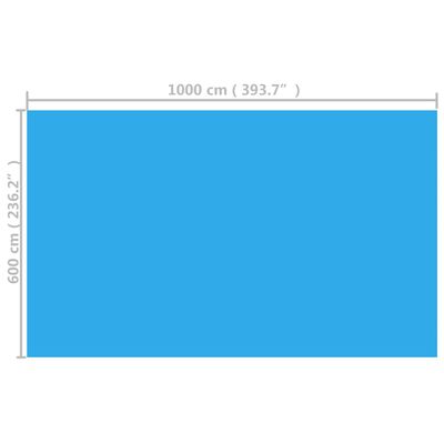 vidaXL Bassengtrekk rektangulært 1000x600 cm PE blå
