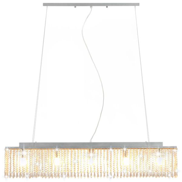 vidaXL Taklampe med krystallperler sølv 104 cm E14
