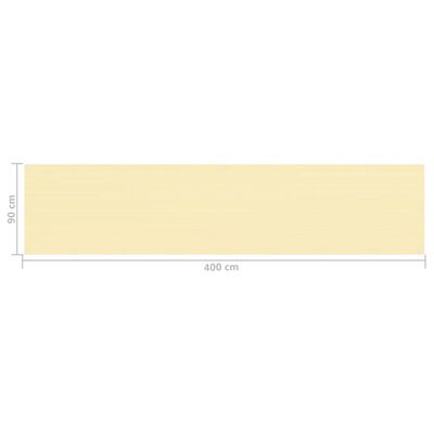 vidaXL Balkongskjerm beige 90x400 cm HDPE