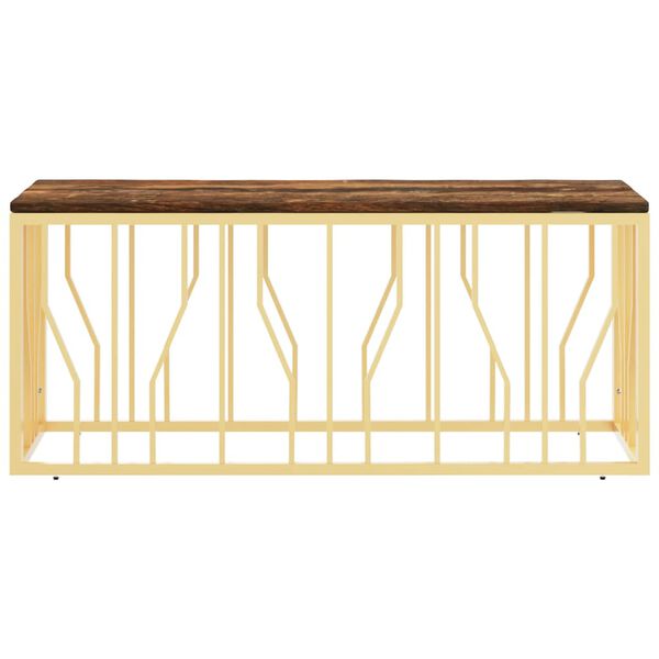 vidaXL Salongbord gull rustfritt st&aring;l og gjenvunnet heltre