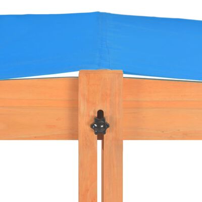 vidaXL Sandkasse med justerbart tak gran 115x115x115 cm