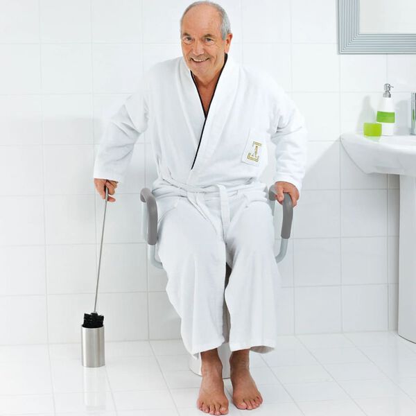 RIDDER Toalettsete med gripestang for sikkerhet hvit 150 kg A0072001