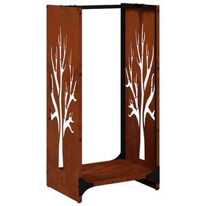 vidaXL Vedstativ 40x30x80 cm oksidert st&aring;l