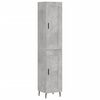 vidaXL Highboard betonggr&aring; 34,5x34x180 cm konstruert tre