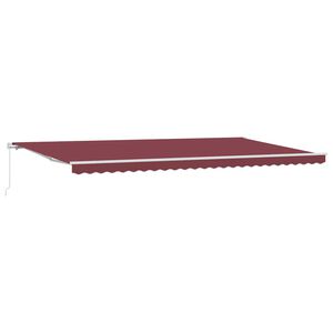 vidaXL Manuell uttrekkbar markise burgunder 600x300 cm