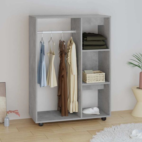 vidaXL Garderobe betonggr&aring; 80x40x110 cm konstruert tre