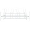 vidaXL Sengeramme i metall med hode- og fotgavl hvit 180x200 cm