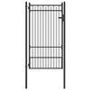 vidaXL Gjerdeport BAARLO 100 x 175 cm Metall Svart L&aring;sbar
