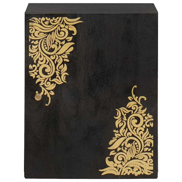 vidaXL Veggskap Veggmontert Svart 38 x 33 x 48 cm Massiv mango tre