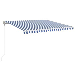 vidaXL Automatisk uttrekkbar markise 400x350 cm bl&aring; og hvit