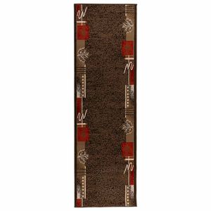 vidaXL L&oslash;perteppe FLORNES Vevd Brun Blader 67 x 350 cm PP 7 mm