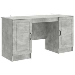 vidaXL Skrivebord Betonggr&aring; 142,5 x 50 x 75 cm Konstruert tre