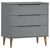 vidaXL Kommode MOLDE gr&aring; 80x40x80 cm heltre furu