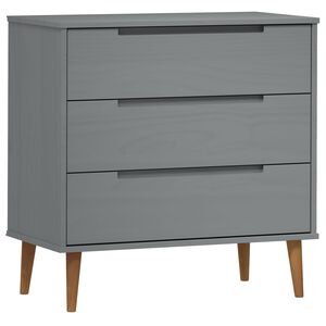 vidaXL Kommode MOLDE gr&aring; 80x40x80 cm heltre furu