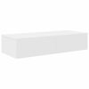 vidaXL Vegghylle med skuffer hvit 80x33x17 cm konstruert tre