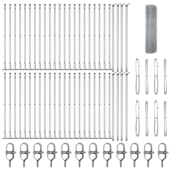 vidaXL Gjerde med innlegg. sølv 0.6 x 100 m Stål