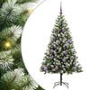 vidaXL Kunstig Hengslet Juletre med Flocket Sn&oslash; 150 LED-lys Varmhvit